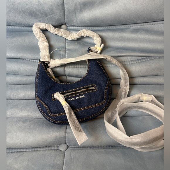 Marc Jacobs Mini Crescent Crinkle Leather Crossbody Bag NWT
